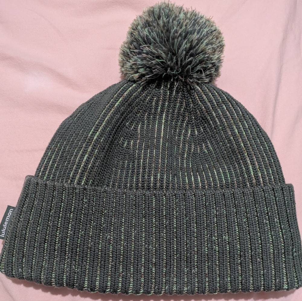 Lululemon Green and Black Knit Beanie